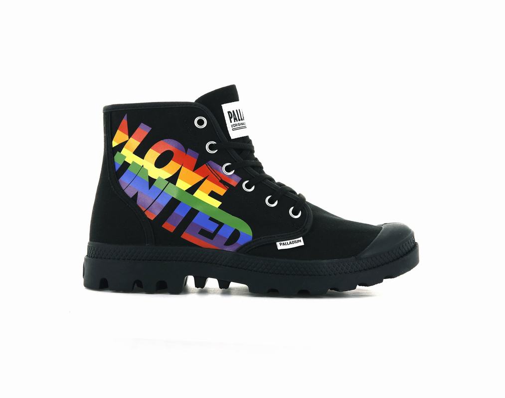 Palladium Pampa Hi Pride Mens Boots Black Australia [WMYSKF-673]